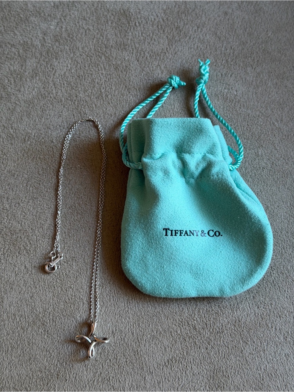 Authentic Tiffany & Co. Elsa Peretti Infinity Cross Small Sterling Silver